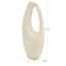 18" Beige Paper Mache Abstract Curved Vase with Handle